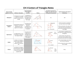 CH 3 Centers of Triangles Notes