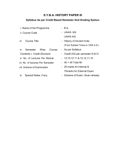 S.Y.B.A. HISTORY PAPER III