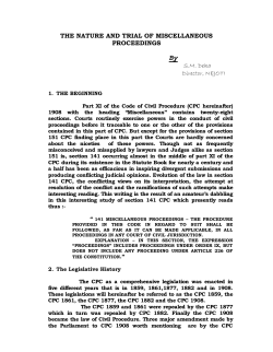 THE NATURE AND TRIAL OF MISCELLANEOUS PROCEEDINGS