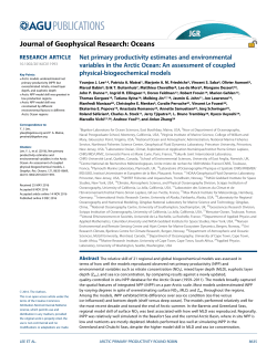 Net primary productivity estimates and environmental variables in