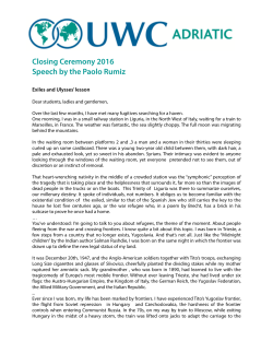 Keynote address by the Paolo Rumiz