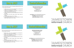 JAMESTOWN REFORMED CHURCH 2554 Riley Street, PO Box