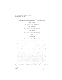 Teaching Inductive Reasoning in Primary Education