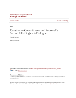Constitutive Commitments and Roosevelt`s Second Bill of Rights: A