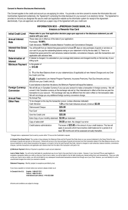 INFORMATION BOX &ndash; JPMORGAN CHASE BANK, N.A. Amazon.ca