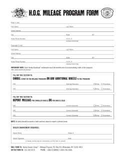HOG® MileaGe PrOGraM FOrM