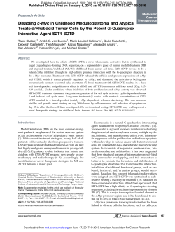 Disabling c-Myc in Childhood Medulloblastoma and Atypical