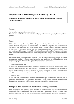 Polymerization Technology &ndash; Laboratory Course