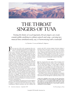 THE THROAT SINGERS OF TUVA
