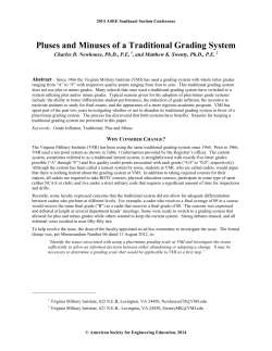 Pluses and Minuses of a Traditional Grading System - ASEE