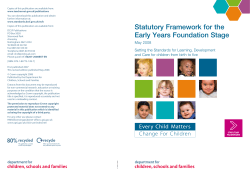 Statutory Framework for the Early Years Foundation Stage