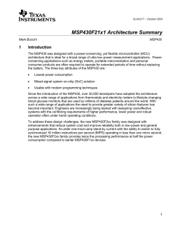 MSP430F21x1 Architecture Summary
