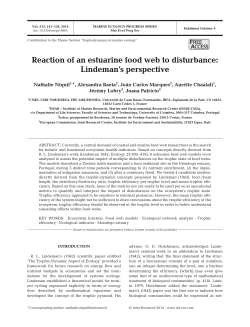 Reaction of an estuarine food web to disturbance: Lindeman`s