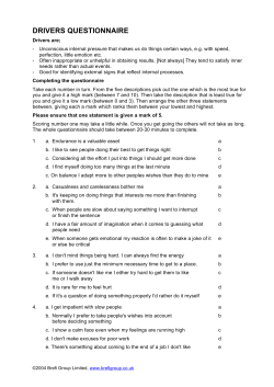 drivers questionnaire