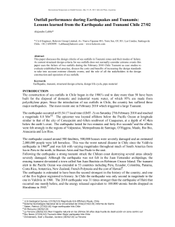 Outfall performance during Earthquakes and Tsunamis: Lessons