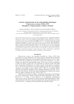 Acoustic communication in the subtroglophile planthopper