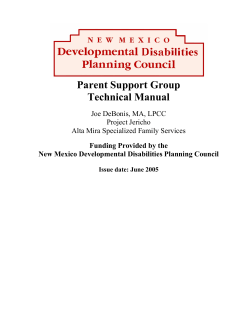 Parent Support Group Technical Manual