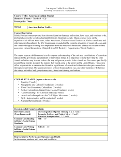 Course Title: American Indian Studies