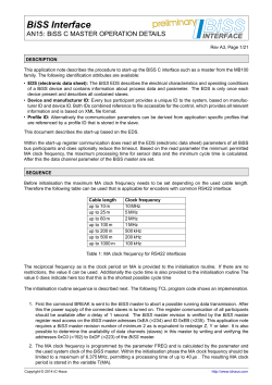 BiSS-Interface AN AN15: BiSS C MASTER OPERATION DETAILS