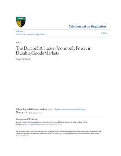The Durapolist Puzzle: Monopoly Power in Durable