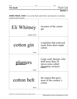 Eli Whitney cotton gin planters cotton belt