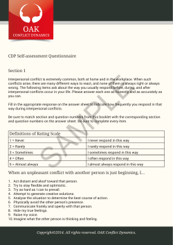 CDP Self-assessment Questionnaire Section 1 When an unpleasant