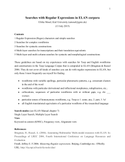 Searches with Regular Expressions in ELAN corpora