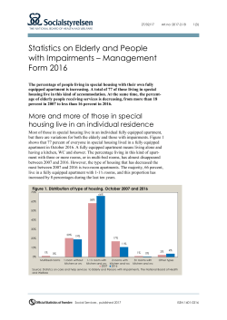 Statistics on Elderly and people with impairments