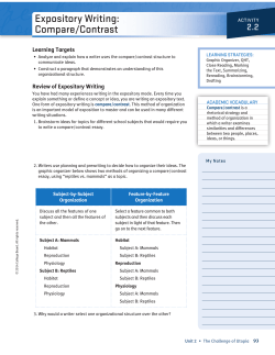 Expository Writing: Compare/Contrast