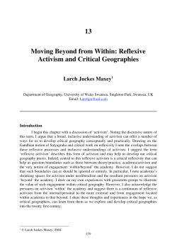 Moving Beyond from Within: Reflexive Activism and