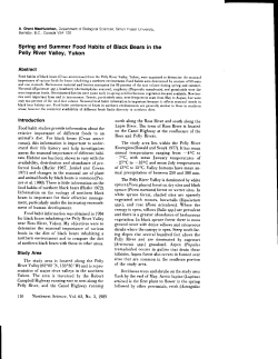 Spring and Summer Food Habits of Black Bears in the Pelly River