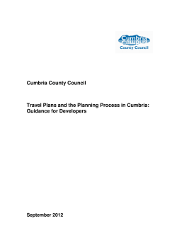 Cumbria County Council Travel Plans and the Planning Process in