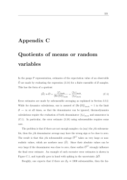 Appendix C Quotients of means or random variables