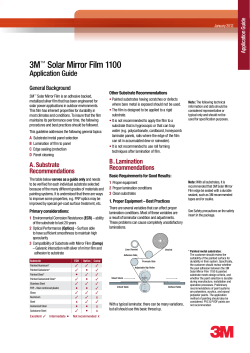 3M™ Solar Mirror Film 1100 Application Guide