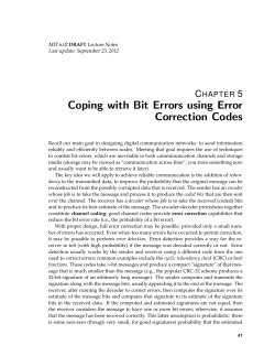Coping with Bit Errors using Error Correction Codes