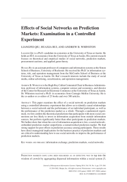 Effects of Social Networks on Prediction Markets