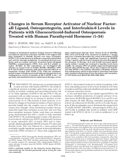 Changes in Serum Receptor Activator of Nuclear Factor
