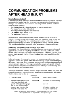 Communication problems after head injury