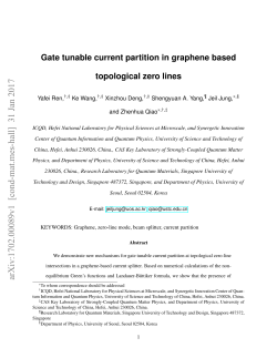 Gate tunable current partition in graphene based topological zero lines