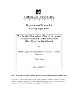 The Gender Dimensions of Social Networks, Unemployment and