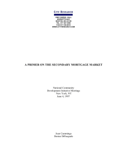 A Primer on the Secondary Mortgage Market