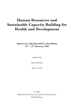 Human Resources and Sustainable Capacity Building for