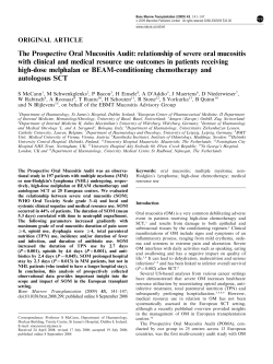 The Prospective Oral Mucositis Audit: relationship of severe