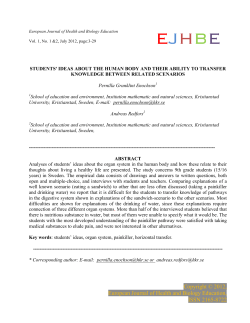 Students` ideas about the human body and their ability to transfer