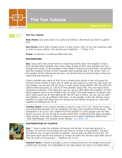 The Ten Talents - Bible Lessons 4 Kidz