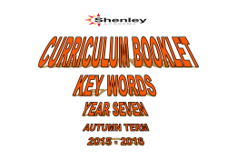 Key Words &ndash; Year 7