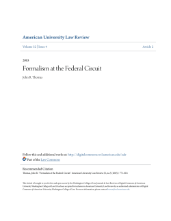 "Formalism at the Federal Circuit." American University