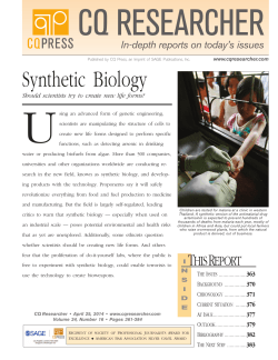 CQR Synthetic Biology - Biotechnology Industry Organization