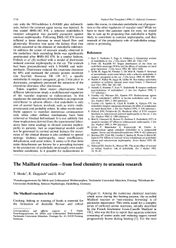 The Maillard reaction&mdash;from food chemistry to uraemia research