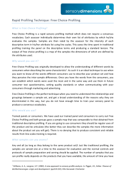 Rapid Profiling Technique: Free Choice Profiling
